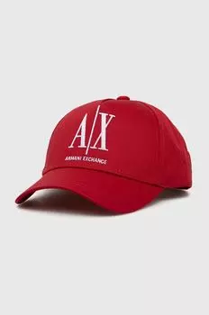 Хлопковая кепка Armani Exchange, красный
