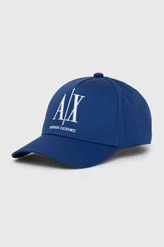 Хлопковая кепка Armani Exchange, темно-синий