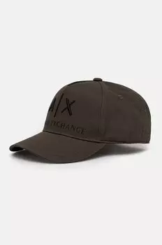 Хлопковая кепка Armani Exchange, зеленый