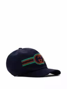Хлопковая кепка Interlocking G Gucci, тёмно-синий