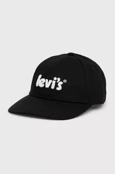 Хлопковая кепка Levi's, черный