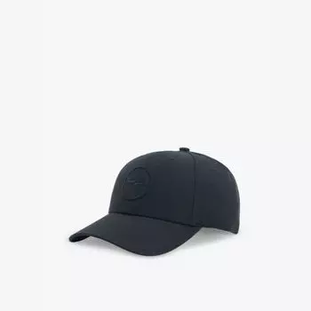 Хлопковая кепка с изогнутым козырьком и вышитым фирменным логотипом Stone Island, черный