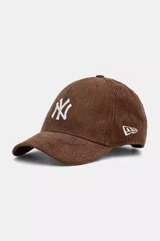 Хлопковая кепка с козырьком 0 New Era, коричневый
