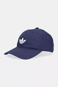 Хлопковая кепка с козырьком Adidas Originals, темно-синий