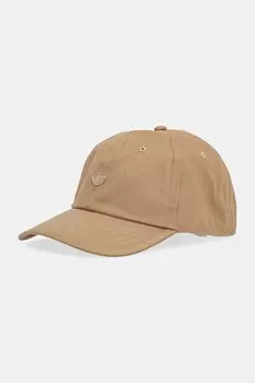 Хлопковая кепка с козырьком Adidas Originals, коричневый