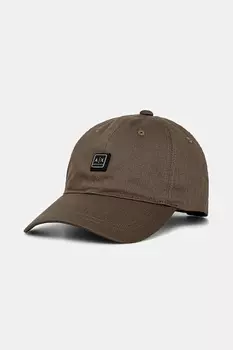 Хлопковая кепка с козырьком Armani Exchange, зеленый