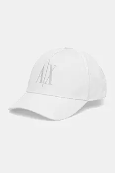 Хлопковая кепка с козырьком Armani Exchange, белый