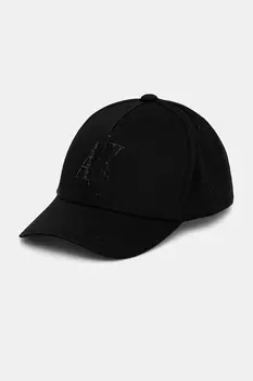 Хлопковая кепка с козырьком Armani Exchange, черный