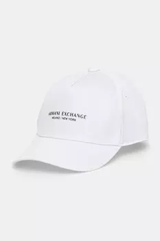 Хлопковая кепка с козырьком Armani Exchange, белый