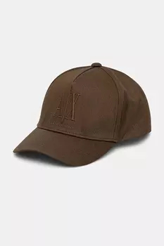 Хлопковая кепка с козырьком Armani Exchange, зеленый