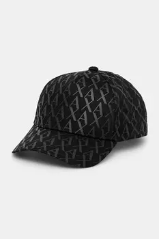 Хлопковая кепка с козырьком Armani Exchange, черный