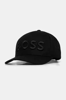 Хлопковая кепка с козырьком Boss, черный