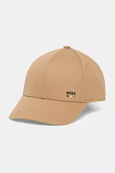 Хлопковая кепка с козырьком Boss, коричневый