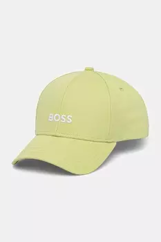 Хлопковая кепка с козырьком Boss, зеленый