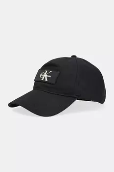 Хлопковая кепка с козырьком Calvin Klein, черный