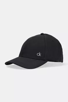 Хлопковая кепка с козырьком Calvin Klein, черный