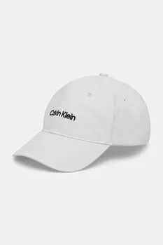 Хлопковая кепка с козырьком Calvin Klein, белый