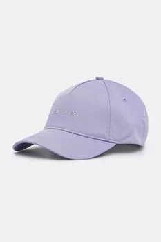 Хлопковая кепка с козырьком Calvin Klein, фиолетовый