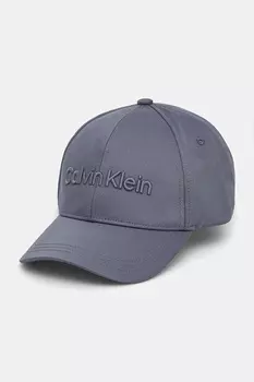 Хлопковая кепка с козырьком Calvin Klein, серый