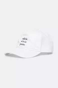 Хлопковая кепка с козырьком Calvin Klein Jeans, белый