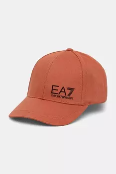 Хлопковая кепка с козырьком Ea7 Emporio Armani, оранжевый