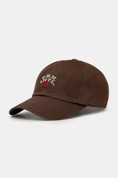 Хлопковая кепка с козырьком Heart Cap Thisisneverthat, коричневый