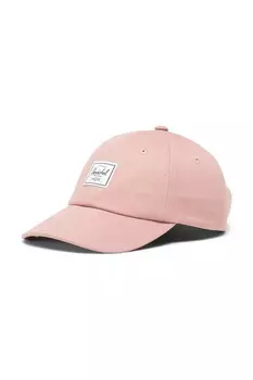 Хлопковая кепка с козырьком Herschel, розовый