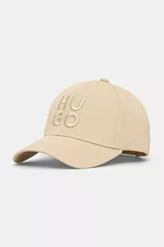 Хлопковая кепка с козырьком Hugo, бежевый