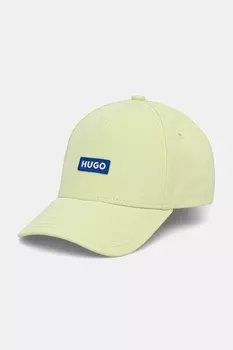 Хлопковая кепка с козырьком Hugo Blue, зеленый