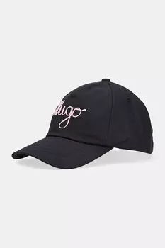 Хлопковая кепка с козырьком Hugo, черный