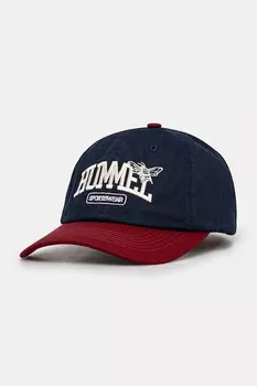 Хлопковая кепка с козырьком Hummel, темно-синий