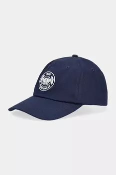 Хлопковая кепка с козырьком Hummel, темно-синий