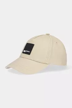 Хлопковая кепка с козырьком Karl Lagerfeld Jeans, бежевый
