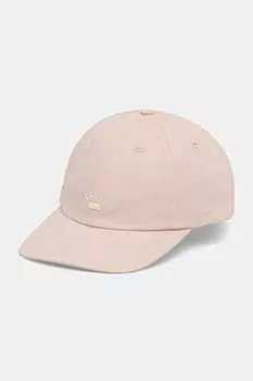 Хлопковая кепка с козырьком Levi'S, розовый