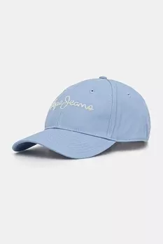Хлопковая кепка с козырьком MALLON CAP Pepe Jeans, синий