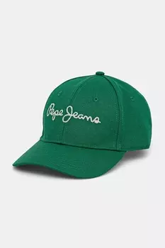 Хлопковая кепка с козырьком MALLON CAP Pepe Jeans, зеленый