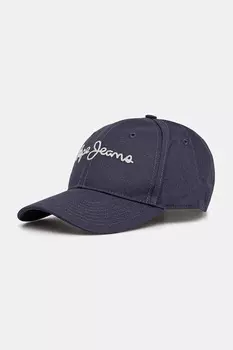 Хлопковая кепка с козырьком MALLON CAP Pepe Jeans, темно-синий