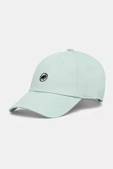 Хлопковая кепка с козырьком Mammut, бирюзовый