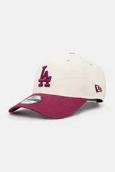 Хлопковая кепка с козырьком New Era, бежевый