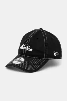 Хлопковая кепка с козырьком New Era, черный