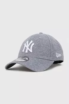 Хлопковая кепка с козырьком New Era, серый