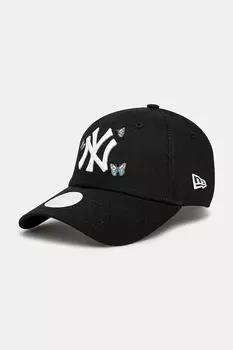 Хлопковая кепка с козырьком New Era, черный