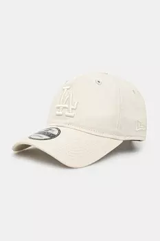 Хлопковая кепка с козырьком New Era, бежевый