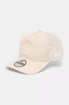 Хлопковая кепка с козырьком New Era, бежевый