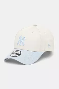 Хлопковая кепка с козырьком New Era, бежевый