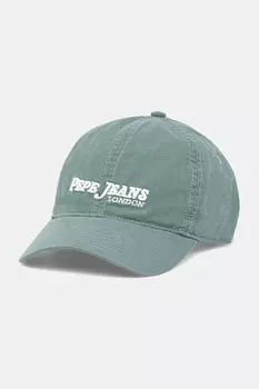 Хлопковая кепка с козырьком Pepe Jeans, зеленый