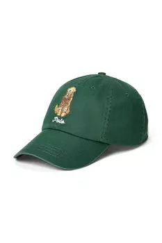Хлопковая кепка с козырьком Polo Ralph Lauren, зеленый