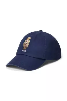Хлопковая кепка с козырьком Polo Ralph Lauren, темно-синий