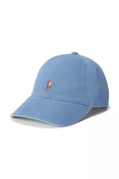Хлопковая кепка с козырьком Polo Ralph Lauren, синий