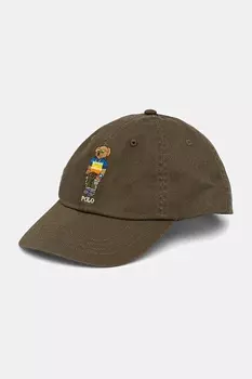 Хлопковая кепка с козырьком Polo Ralph Lauren, зеленый